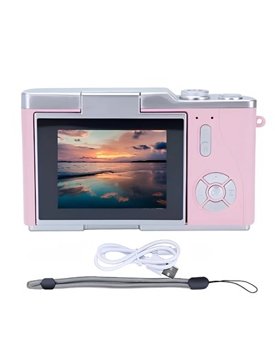 48 MP Vlog Kamera 1080P Video Flip Screen Uzun Pil Ömrü Selfie Kamera