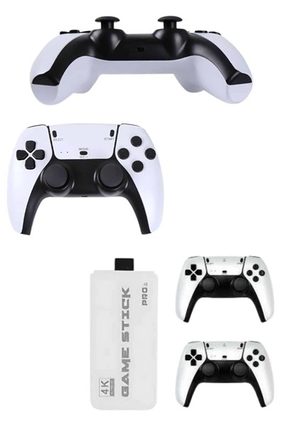 4K HD Görüntü Kaliteli Retro Game Stick 20000 Oyunlu Çift Kollu Beyaz Game Stick
