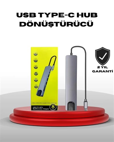 4K HDMI Çıkışlı, Gigabit Ethernetli USB‑C Çoklu Port Hub