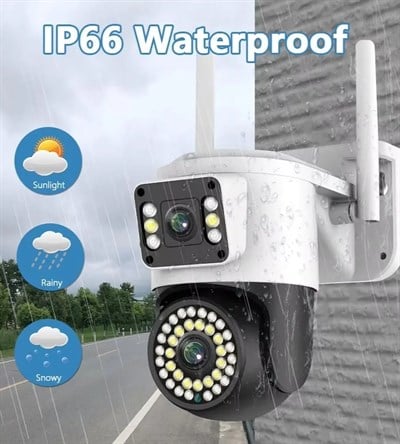 4MP Yoosee Çift Lens IP Kamera - WIFI Açık Otomatik İzleme, Su Geçirmez Kablosuz Güvenlik Ev Kamerası, Renkli Gece Görüş