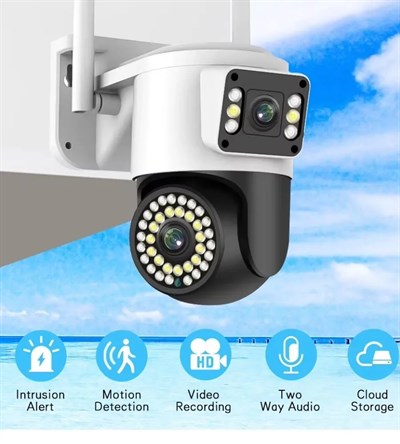 4MP Yoosee Çift Lens IP Kamera - WIFI Açık Otomatik İzleme, Su Geçirmez Kablosuz Güvenlik Ev Kamerası, Renkli Gece Görüş