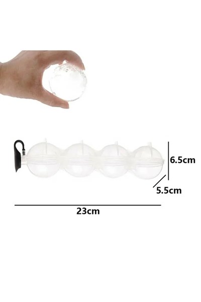 4lü Küre Buz Topu Kalıbı - Yuvarlak Içecek Buz Topu Dondurucu Buzluk Saklama Ve Sunum Kabı