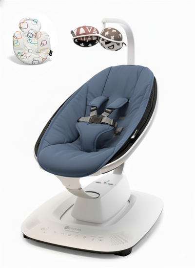 4moms Mamaroo 5.0 Elektrikli Ana Kucağı - Slate Blue + Yenidoğan Destek Pedi