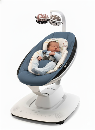4moms Mamaroo 5.0 Elektrikli Ana Kucağı - Slate Blue + Yenidoğan Destek Pedi