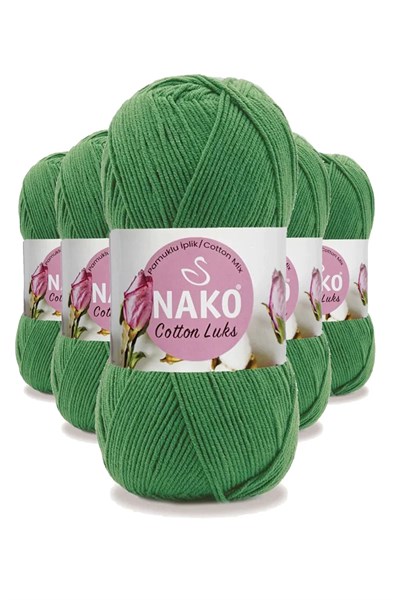 5 Adet Cotton Lüks Yelek Tunik Kazak Bluz Hırka İpi Yünü Yeşil 97576