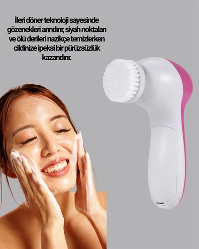 5 Başlıklı Yüz Masaj Aleti – Cilt Temizleme, Peeling, Siyah Nokta ve Gözenek Bakımı