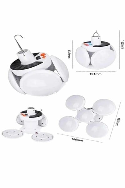 5 Kanatlı Bahçe Aydınlatma Led Askılı Solar Güneş Enerji Usb Sarjlı