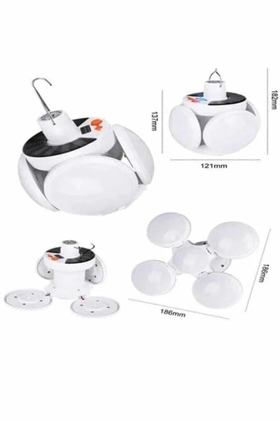 5 Kanatlı Bahçe Aydınlatma Led Askılı Solar Güneş Enerji Usb Sarjlı