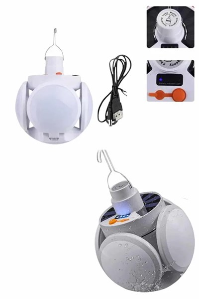 5 Kanatlı Bahçe Aydınlatma Led Askılı Solar Güneş Enerji Usb Sarjlı