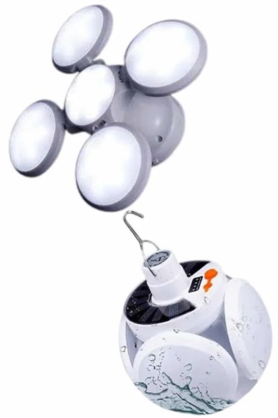 5 Kanatlı Bahçe Aydınlatma Led Askılı Solar Güneş Enerji Usb Sarjlı