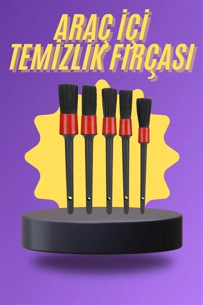 5 Parça Araç İçi Temizlik Fırçası Araç İçi-Dışı Temizleme Fırça Seti