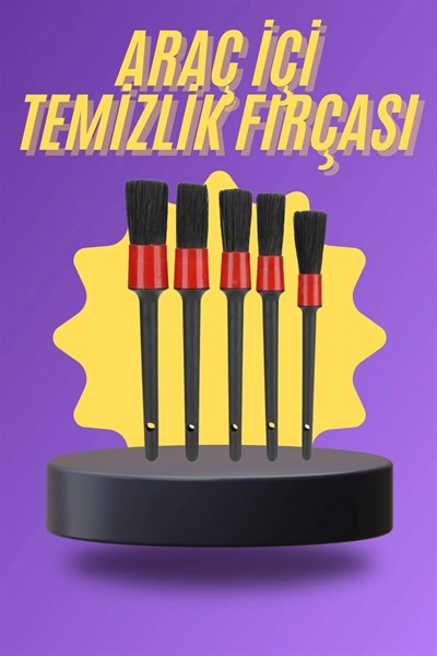 5 Parça Araç İçi Temizlik Fırçası Araç İçi-Dışı Temizleme Fırça Seti