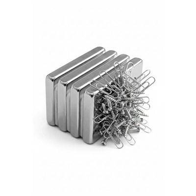 50 adet 40x20x5mm Neodyum Magnet Güçlü N35 Mıknatıs Köşeli Nikel Kaplama