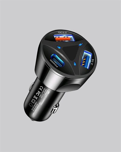 55W Hızlı Şarj Araç Çakmaklık Adaptörü QC 3.0 PD