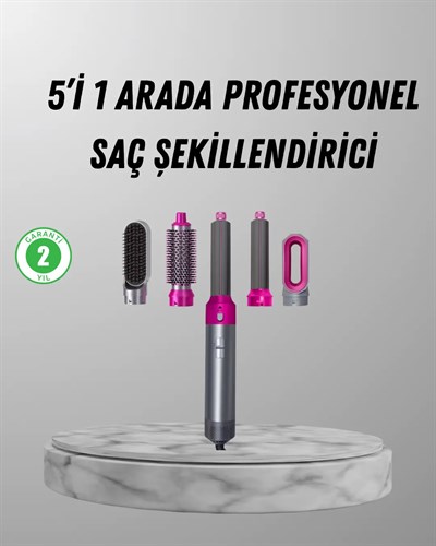 5’i 1 Arada Saç Şekillendirici Set Kuaför Düzeyinde Performans ve Ergonomik Tasarım