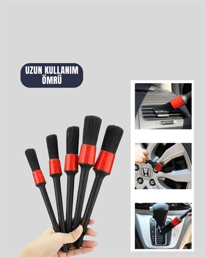 5li Araç Temizlik Fırça Seti-Detaylı Temizlik İçin Çok Amaçlı Fırçalar