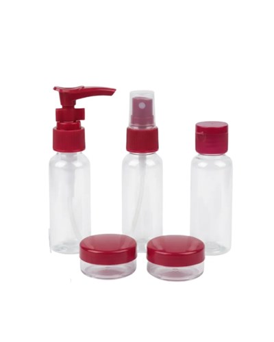 5’li Seyahat Boy Kozmetik Şişe Seti 30 ml Çantalı Organizer