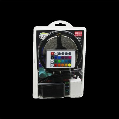 5m RGB Şerit LED (IP65) Kumandalı Adaptörlü SMD2835 54 LED/m