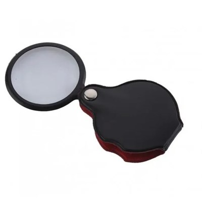 5x-50mm-mini Büyüteç,cepte Taşınan,optik Lens Katlanabilir Deri Kaplama