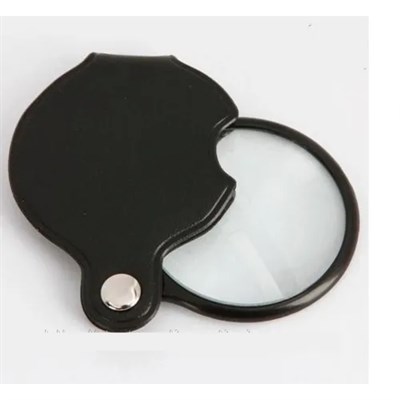 5x-50mm-mini Büyüteç,cepte Taşınan,optik Lens Katlanabilir Deri Kaplama