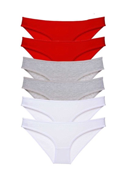 6 adet Süper Eko Set Likralı Kadın Slip Külot 548