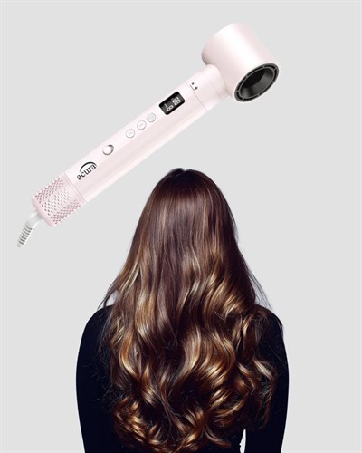 6-in-1 Saç Şekillendirme Seti Yüksek Hızlı Motor Negatif İyon LCD Ekran