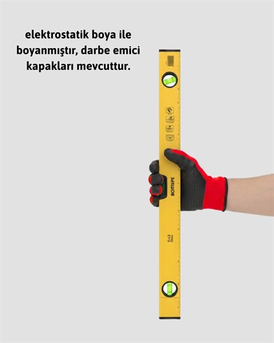 600 mm Su Terazisi Sarı Dayanıklı Gövde Hassas Ölçüm