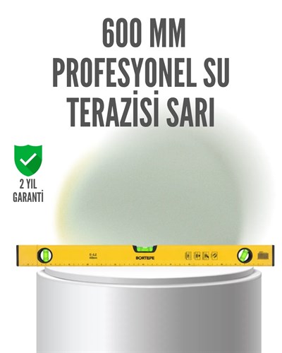 600 mm Su Terazisi Sarı Dayanıklı Gövde Hassas Ölçüm