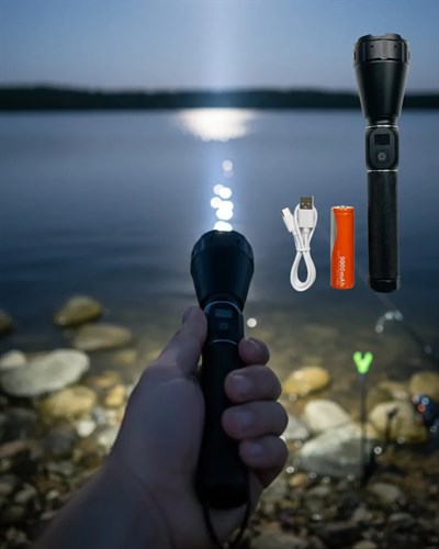 60W Güçlü LED El Feneri 6000 Lümen Uzun Mesafe Aydınlatma Seti