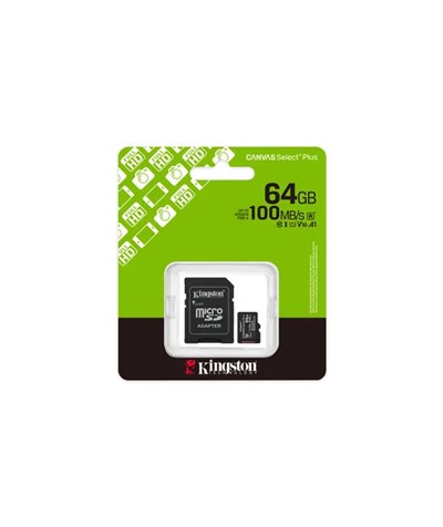 64GB microSDXC Canvas Select Plus Gen3 100MB/s A1 Card + Adapter
