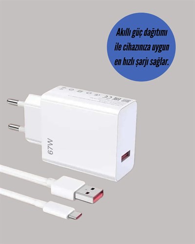 67W Hızlı Şarj Cihazı Yüksek Isı Dayanımlı Type-C Set
