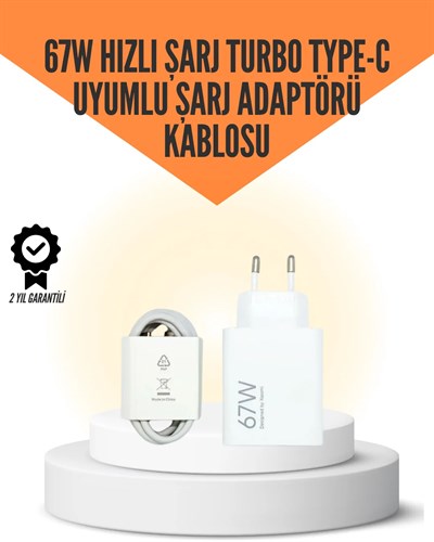67W Hızlı Şarj Cihazı Yüksek Isı Dayanımlı Type-C Set