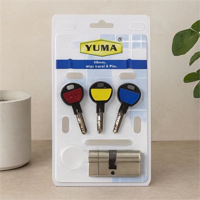 68mm 6 Pim Bilyalı Silindir Göbeği (Nikel Saten, 3 Anahtar)