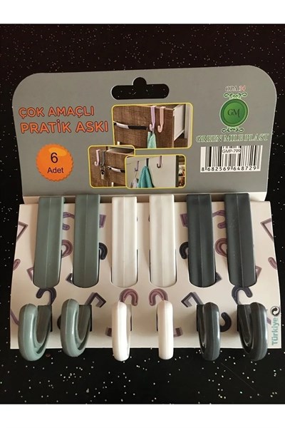 6lı Çok Amaçlı Pratik Askı Sert Plastik Royaleks-GMP-799-OP-8