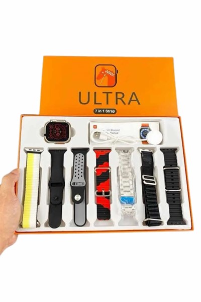 7 Kordonlu Akıllı Saat Plastik Kordon Hasır Kordon Çelik Kordon