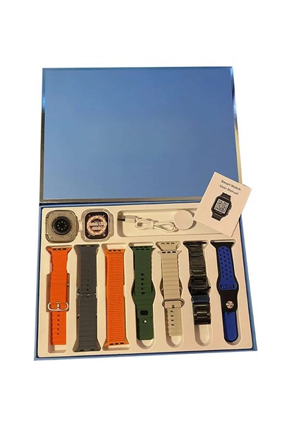 7 Kordonlu Unisex Akıllı Saat Çoklu Kordon Seçeneği Amoled Ekran