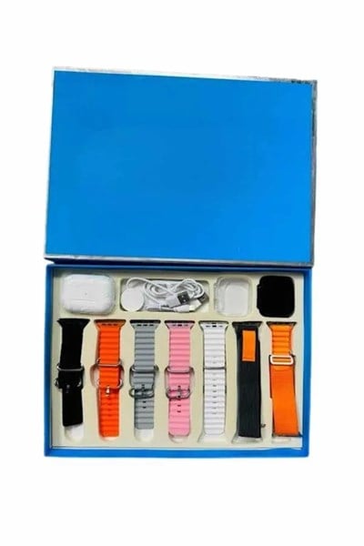 7 Kordonlu Unisex Akıllı Saat Çoklu Kordon Seçeneği Amoled Ekran