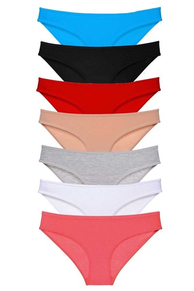 7 adet Süper Eko Set Likralı Kadın Slip Külot Set 3