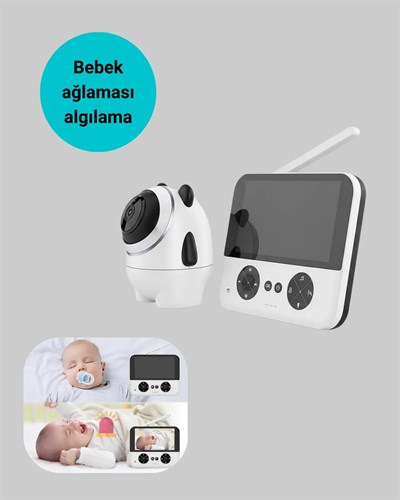 720P Bebek Kamerası Uzaktan Kontrollü Gece Görüşlü Monitör