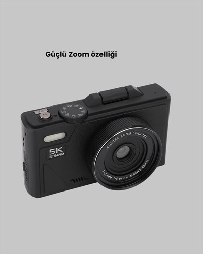 75MP 5K Video Destekli Dijital Kamera 18x Zoom Çok Eksenli Stabilizasyon