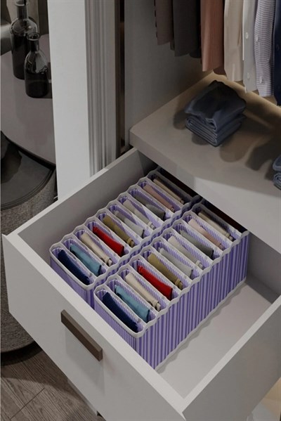 8 Bölmeli Dolap ve Çekmece Içi Düzenleyici Akordiyon Organizer L