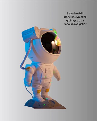 8 Efektli Astronot Galaxy Projektör Uzaktan Kumandalı LED Gece Lambası
