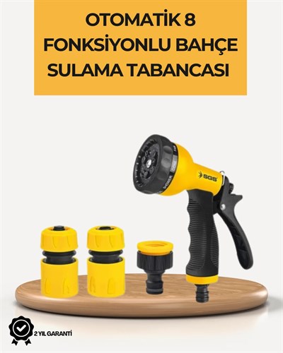 8 Modlu Bahçe Sulama Tabancası Seti Bitki Çiçek Araç Temizleme