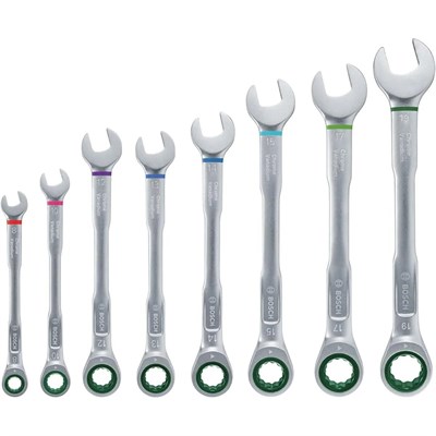 8 Parça 8-19 mm Kombine Anahtar Takımı (Plastik Standlı, Taşıma Aparatlı)