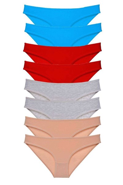 8 adet Süper Eko Set Likralı Kadın Slip Külot 534