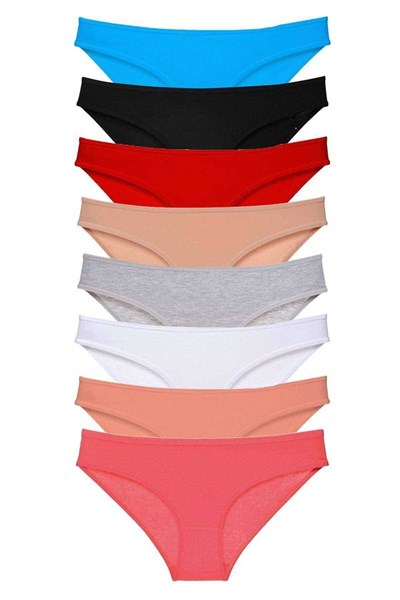 8 adet Süper Eko Set Likralı Kadın Slip Külot Set 2 m mudanis