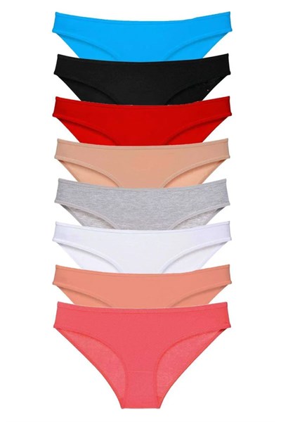8 adet Süper Eko Set Likralı Kadın Slip Külot Set 2 m mudanis