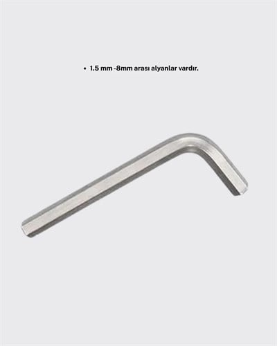 9 Parça Alyan Anahtar Seti Altıgen Uçlu Mobilya ve Tamir İçin