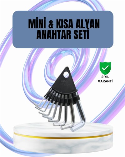 9 Parça Alyan Anahtar Seti Altıgen Uçlu Mobilya ve Tamir İçin