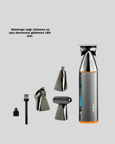 9’u 1 Arada Bakım Seti Güçlü Motorlu Saç Sakal Burun Kulak Trimmer